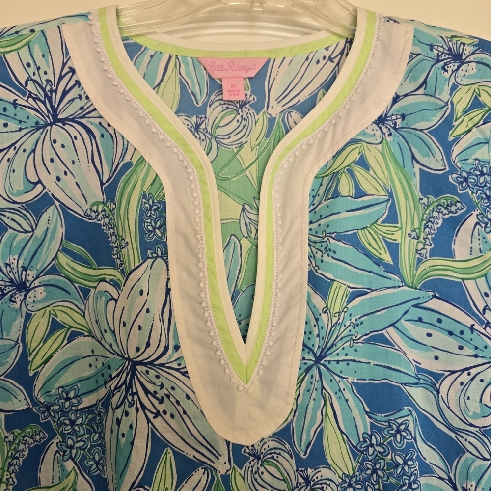 Lilly Pulitzer Vibrant Blue and Green Floral Dress - Picture 3 of 4